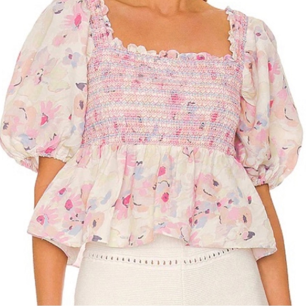 NWOT! Something Navy Floral Top in Pastel Multi